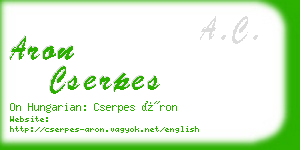 aron cserpes business card